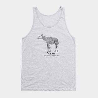 Okapi or Zebra Giraffe Animal Ink Art Drawing Tank Top